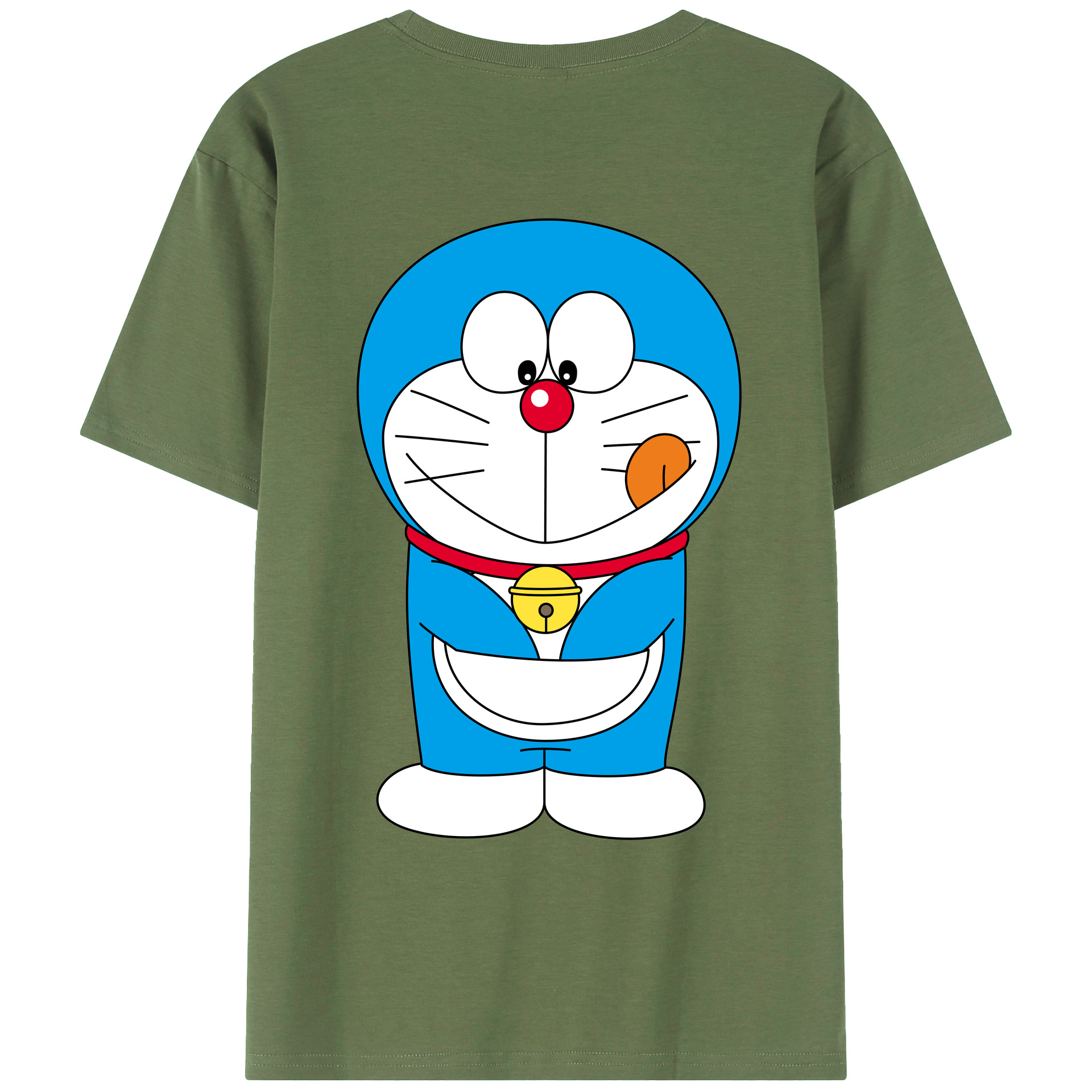 （画像用） ドラえもん Doraemon 綿100％ メンズ半袖Tシャツ（バックプリント） 通気性
